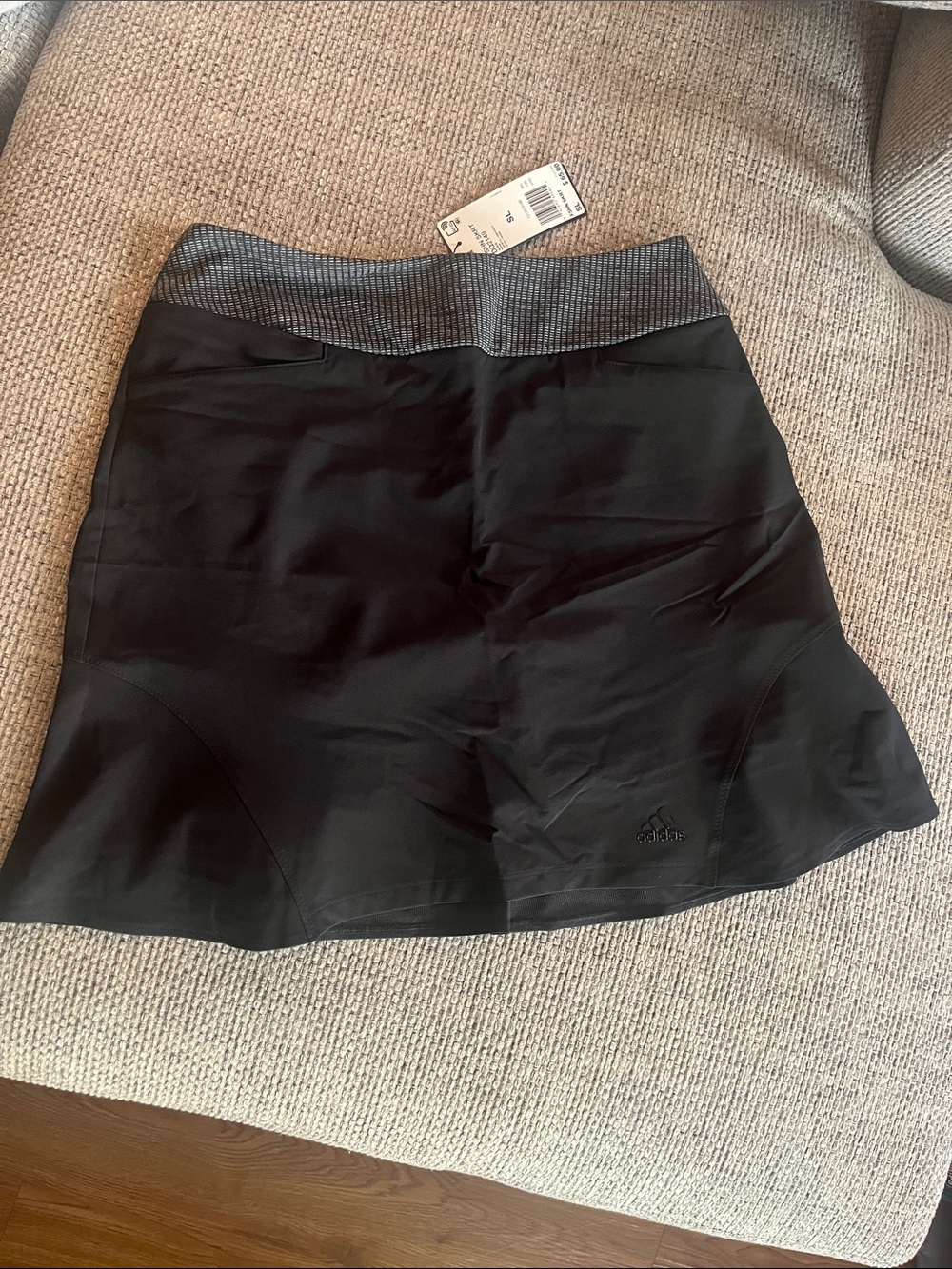 adidas Black Athletic Skort with Gray Stretch Waistband